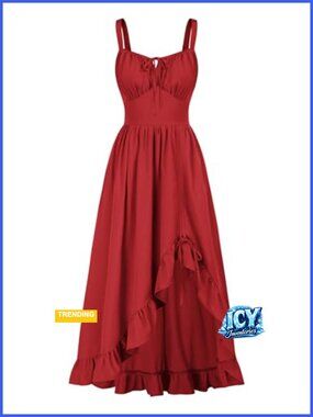 Renaissance Corset Dress Flowy Gothic Sundress Sweetheart Neck